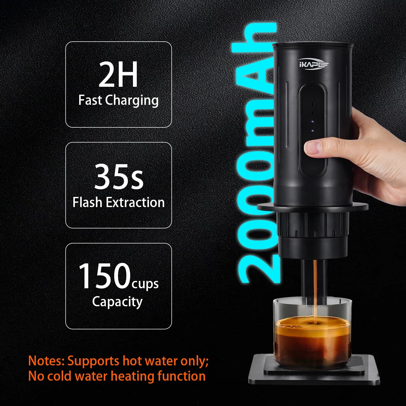 Espressor manual portabil Capsule 6 cafea măcinată